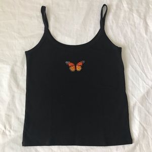Black Butterfly Tank Top